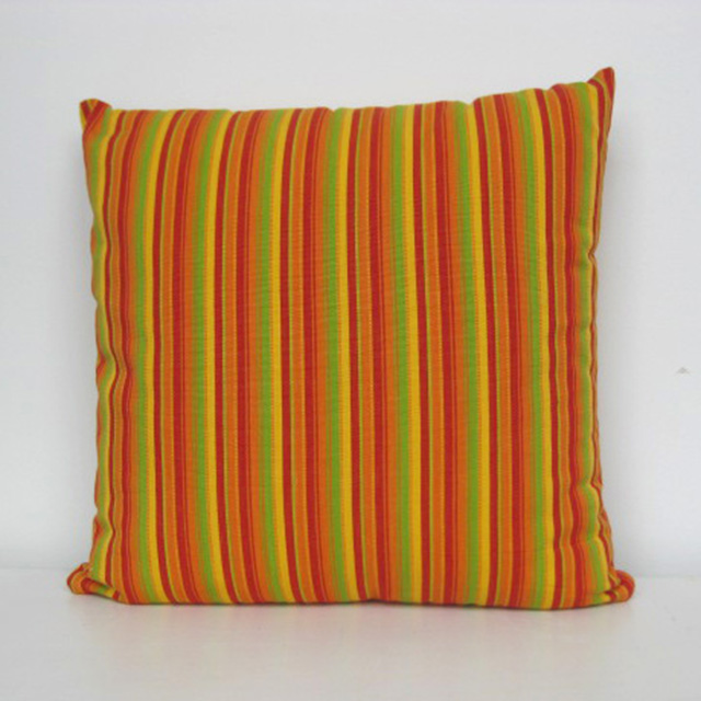 CUSHION, Stripe - Orange Yellow Red & Green 40cm